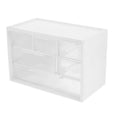 Clear Desktop Storage Box with Drawers | Mini Organizer Desktop Drawer Organizer SPOT WHITE