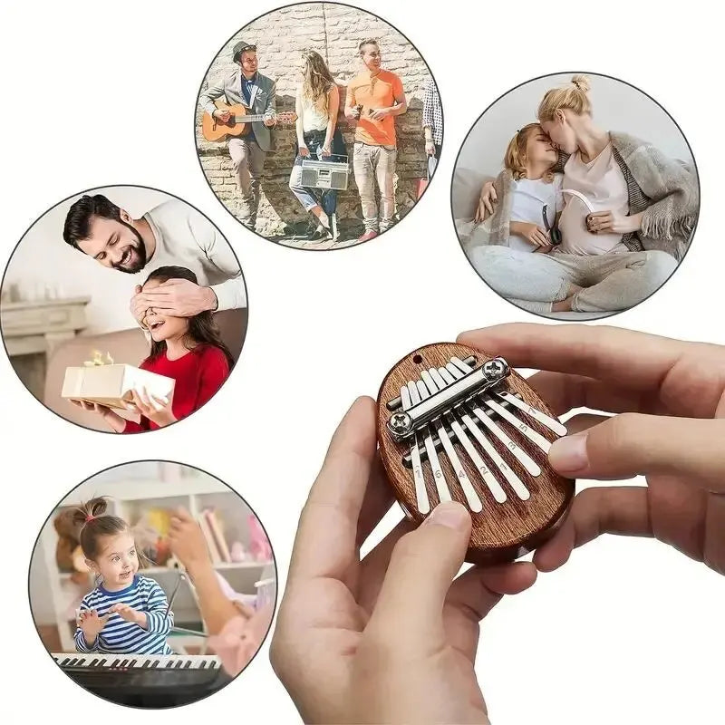 8-Key Mini Wooden Kalimba Thumb Piano – Pendant Gift Thumb Piano SPOT