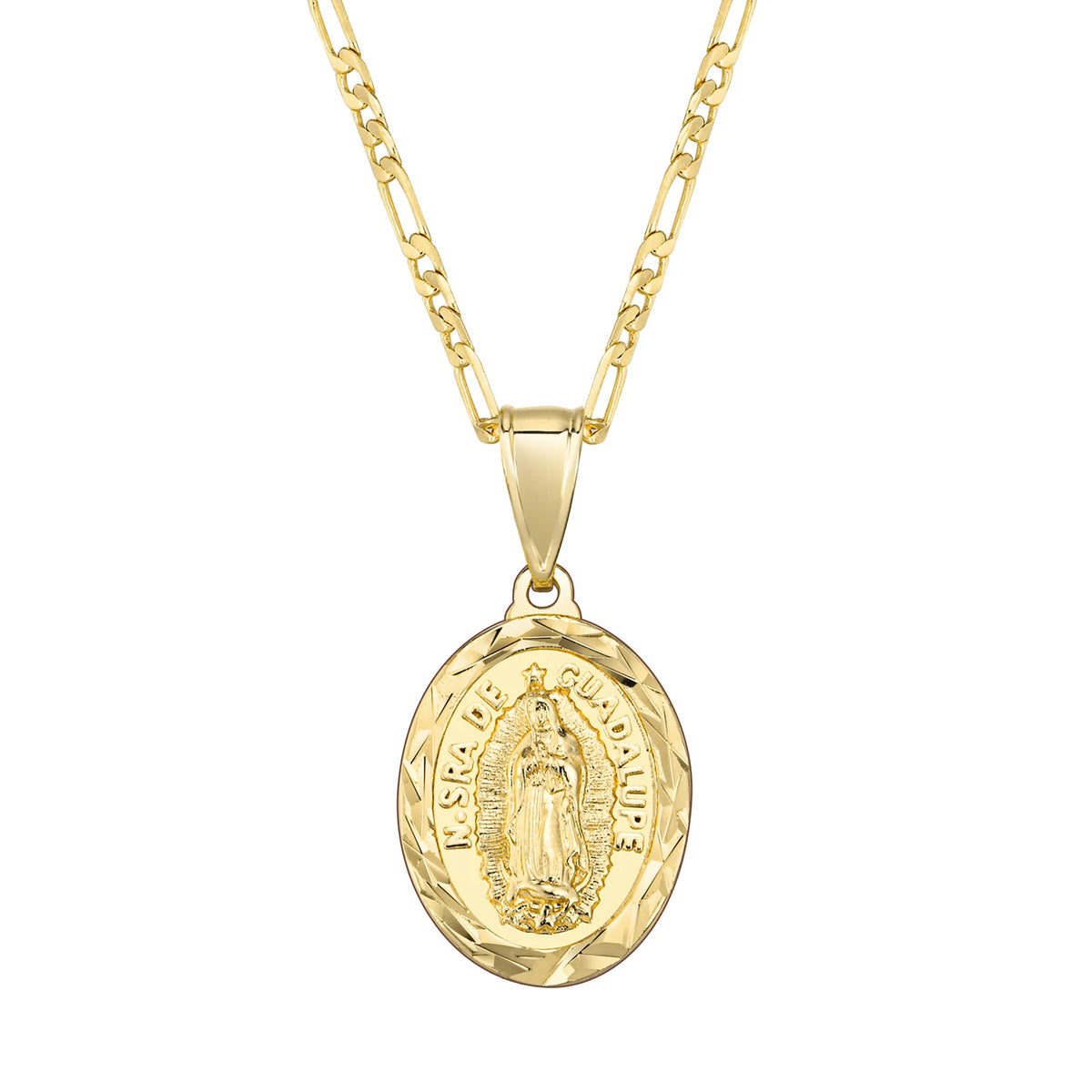 Cubic Zirconia Virgin Mary Guadalupe Necklace – Gold Pendant Necklace SPOT