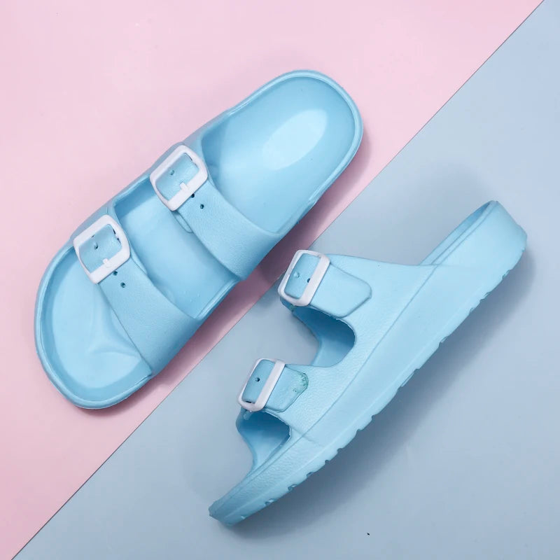 Lightweight EVA Sandals – Adjustable Dual Strap Slides EVA Flat Sandals SPOT