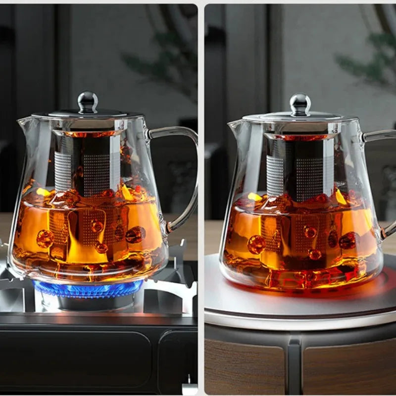 Borosilicate Glass Teapot with Stainless Steel Infuser 1L Glass Teapot SPOT