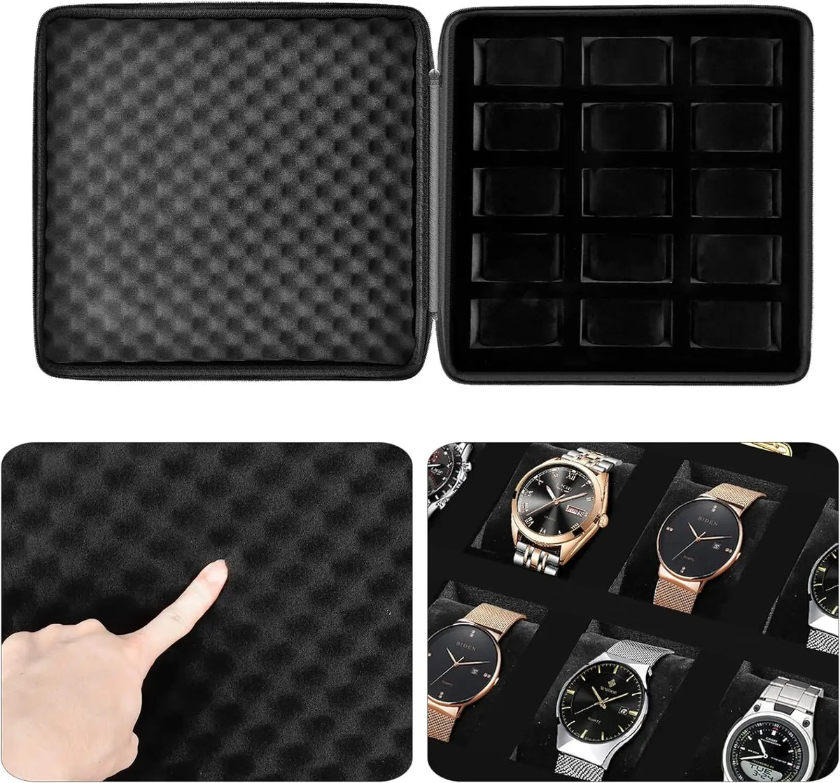 15-Slot Watch Box – Storage Case for Wristwatches & Smartwatches Watch Storage Case SPOT