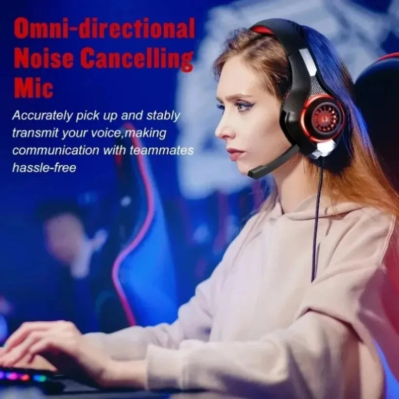 VIKEFON RGB Gaming Headset with Mic – Stereo Surround Sound Gaming Headset SPOT