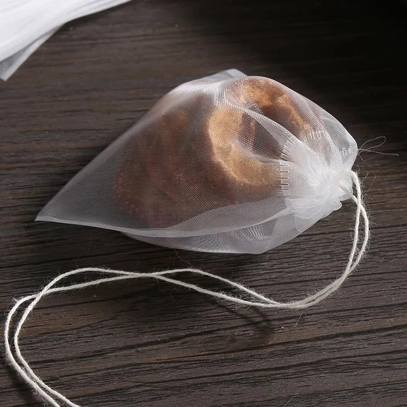 100-Pack Disposable Drawstring Tea Filter Bags – Food Grade Tea Filter Bags SPOT