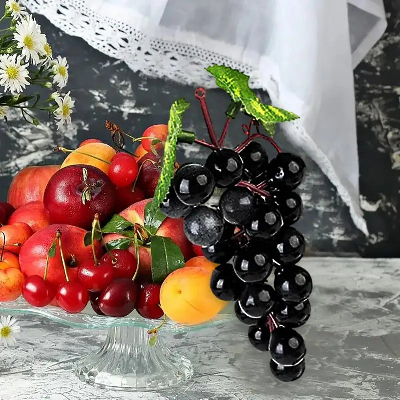 Artificial Grape Cluster Decor – Matte Finish 18pc Bunch Artificial Fruit Decor SPOT