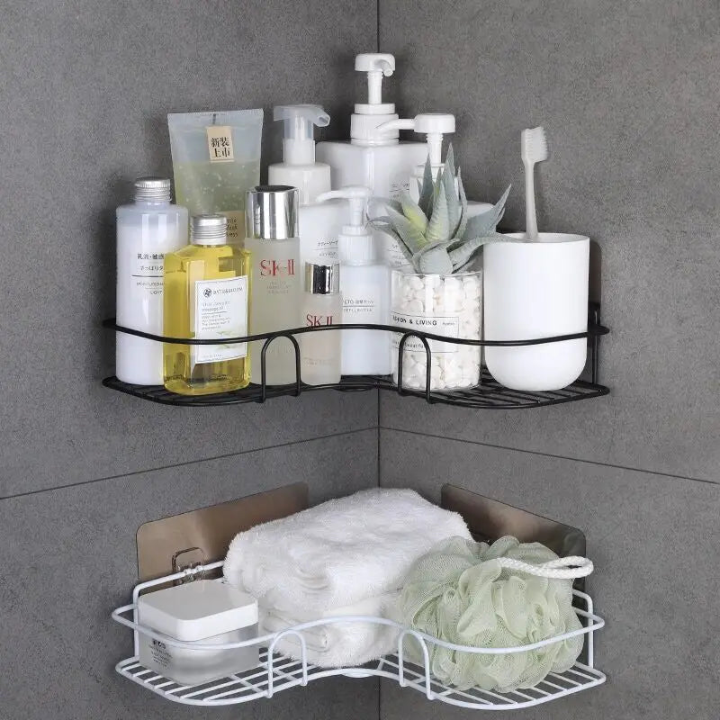 No-Drill Iron Shower Shelf – Wall Mounted Bathroom Organizer Bathroom Wall Shelf SPOT