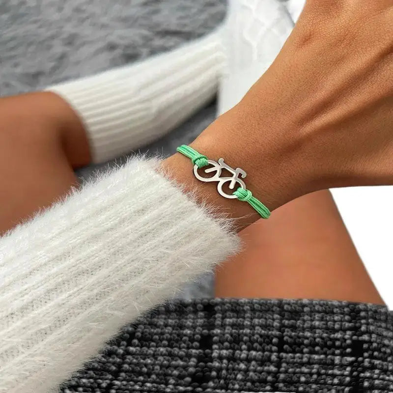 Bicycle Charm Wrap Bracelet – Pink Cycling Jewelry for Women Charm Wrap Bracelet SPOT