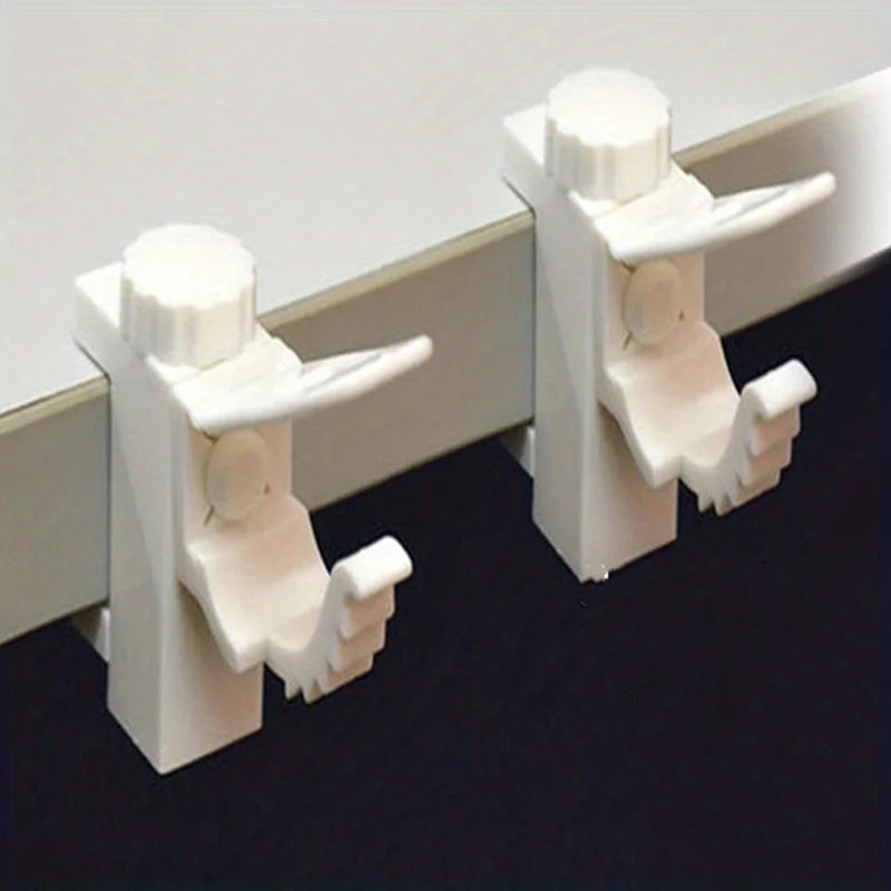 2-Pack Curtain Rod Brackets – Space-Saving Metal Wall Hooks Curtain Rod Brackets SPOT
