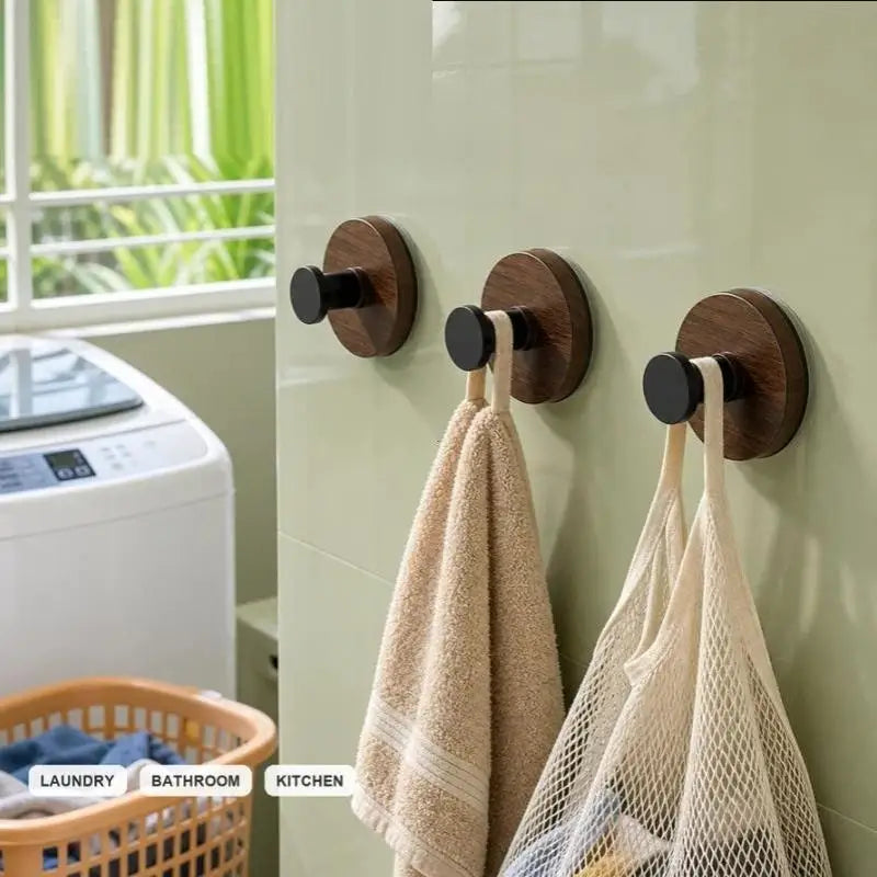 Wood Grain Suction Cup Wall Hook – No-Drill Bathroom Kitchen Suction Wall Hook SPOT