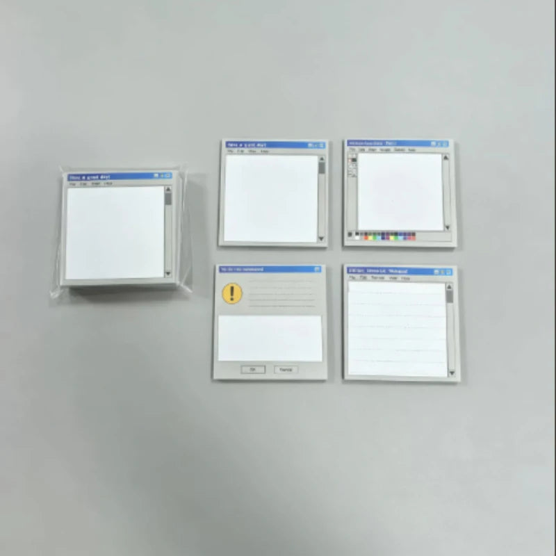 Retro PC Sticky Notes Set – 4 Pads, 200 Sheets | Vintage Memo Sticky Notes Set SPOT 4Pcs