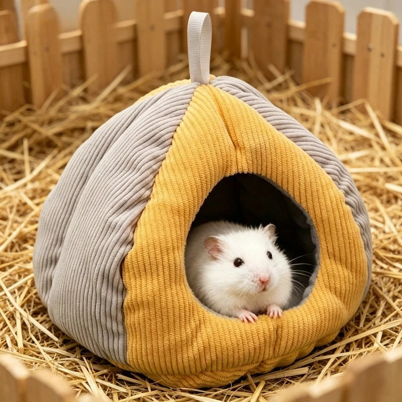 Hanging Small Animal Cave Bed – Warm Plush Hamster Hideaway Small Animal Bed SPOT