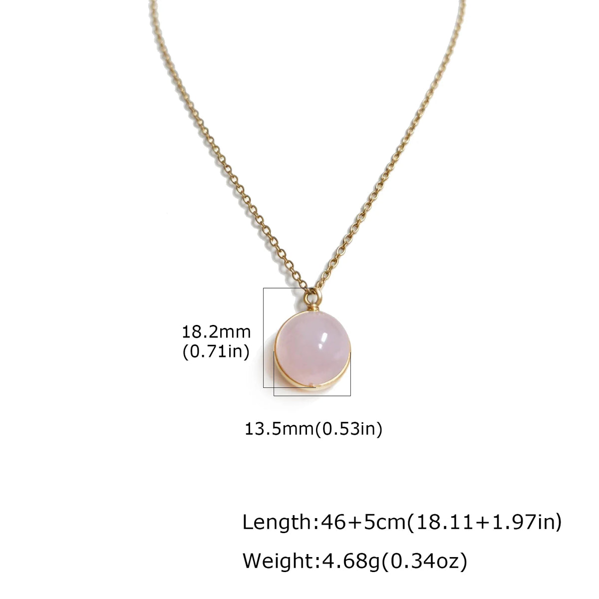 Natural Rose Quartz Crystal Pendant Necklace | Gold Link Chain Crystal Pendant Necklace SPOT