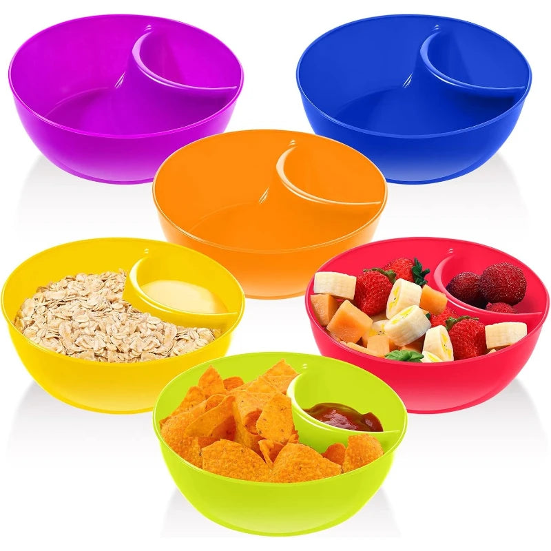 6-Piece Divided Dumpling Bowl Set with Dipping Tray | Microwave Safe Divided Serving Bowl SPOT Default Title