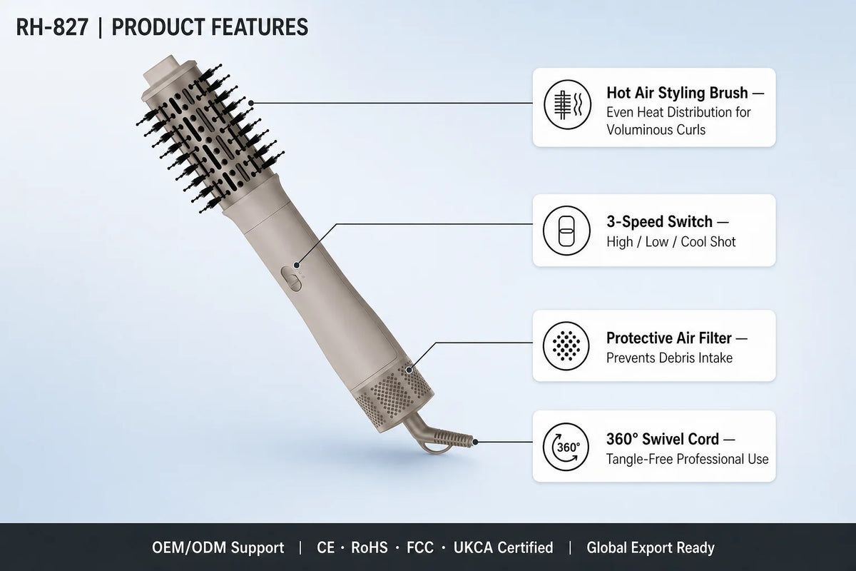 2-in-1 Hair Dryer Brush – Straightening & Curling Styler Hair Dryer Brush SPOT