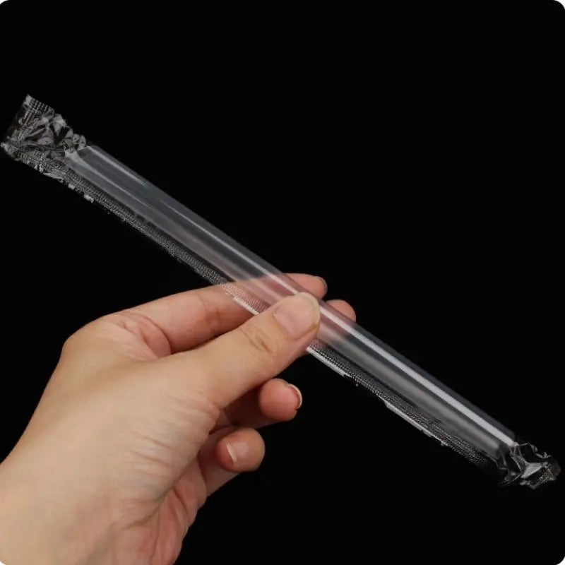 100-Pack Clear Pointed Disposable Drinking Straws – PP Plastic Disposable Drinking Straws SPOT
