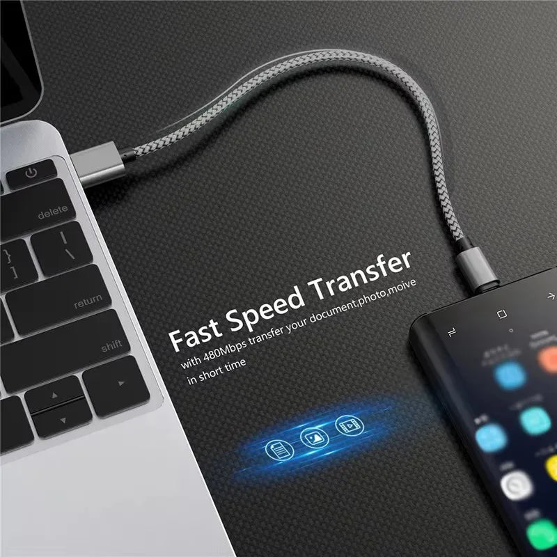 Nylon USB-C Fast Charging Cable 1M 2M 3M – 1/2/3 Pack USB-C Charging Cable SPOT