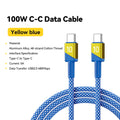 ESSAGER 100W USB-C Cable Fast Charging – iPhone & MacBook USB-C Charging Cable SPOT Yellow Blue 2M China Mainland