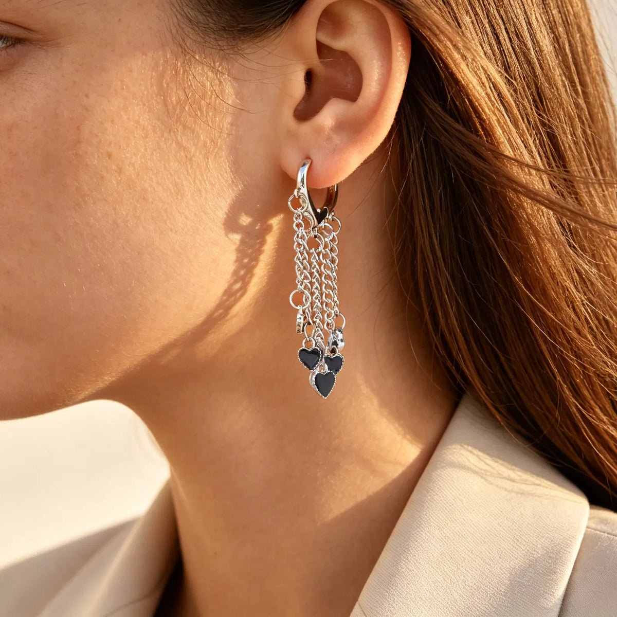 Long Chain Tassel Drop Earrings – Y2K Statement Jewelry Tassel Drop Earrings SPOT
