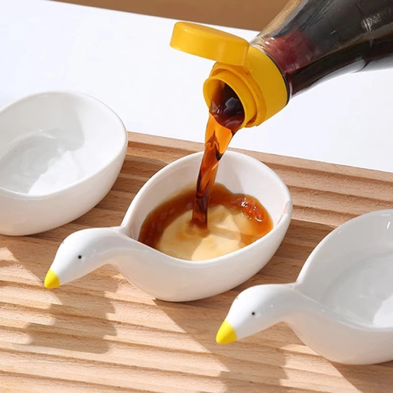 Cartoon Goose & Rabbit Mini Dipping Dish – Kids Tableware Mini Serving Dish SPOT