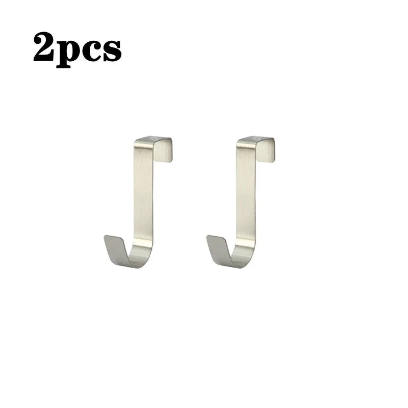 Stainless Steel Door Back Hook Rack – Multi-Purpose Hanger Door Hook Rack SPOT Silvery 2Pcs
