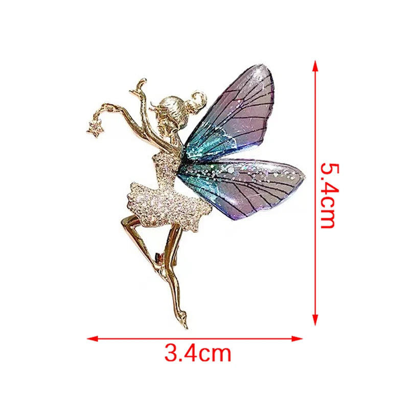 Butterfly Fairy Crystal Brooch Pin – Fashion Jewelry Gift Fashion Brooch Pin SPOT one size