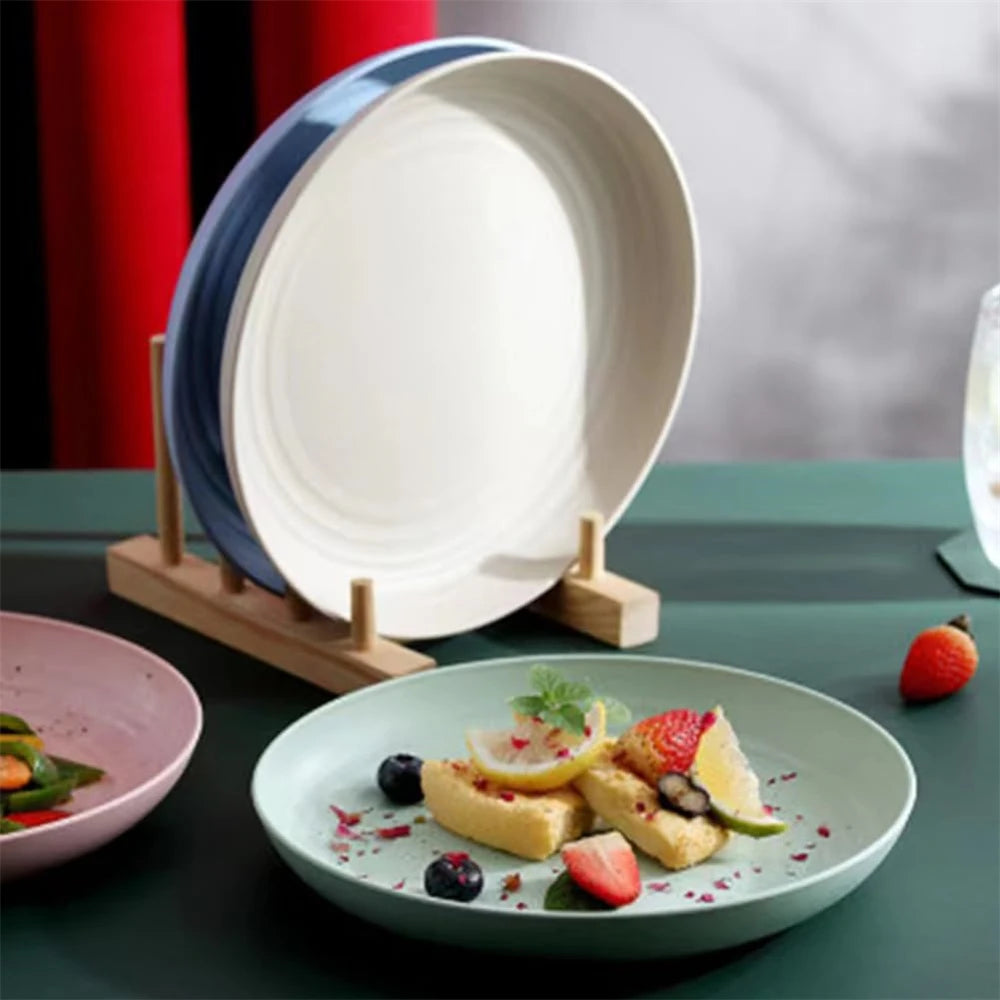 4-Pack Wheat Straw Dinner Plates – Unbreakable & Reusable Dinner Plate Set SPOT