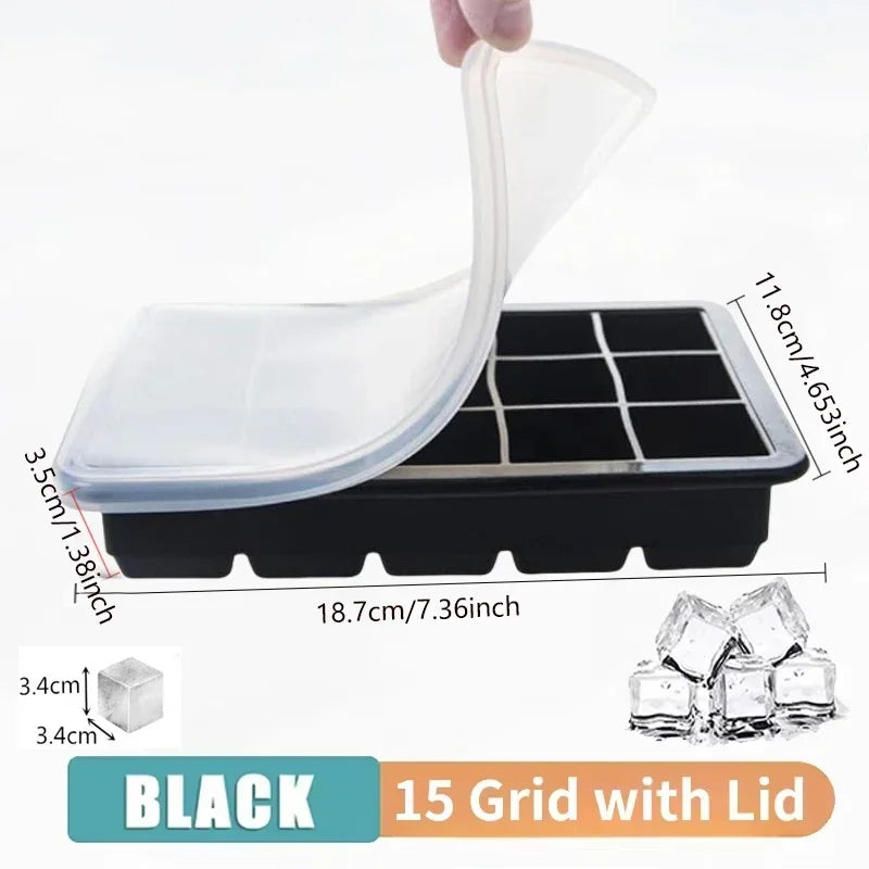 15-Grid Silicone Ice Cube Tray – Reusable Bar & Cocktail Mold Silicone Ice Cube Tray SPOT YG