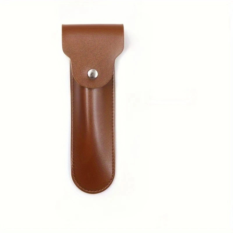 PU Razor Travel Case – Protective Portable Storage Holder Razor Travel Case SPOT Brown