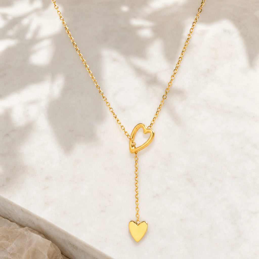Heart Lariat Necklace – Hypoallergenic Stainless Steel Women Lariat Necklace SPOT