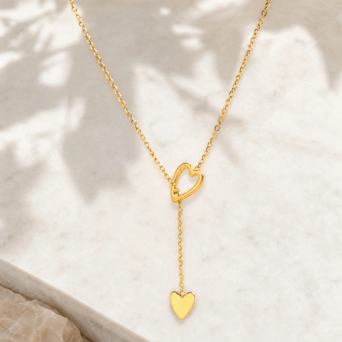 Heart Lariat Necklace – Hypoallergenic Stainless Steel Women Lariat Necklace SPOT