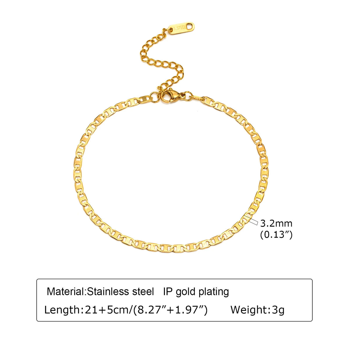 Gold Plated Dainty Layered Anklet – Waterproof Stainless Steel Gold Plated Anklet SPOT JC-101G