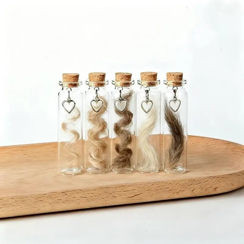 Pet Hair Keepsake Glass Jar – Cork Stopper & Heart Charm Pet Keepsake Jar SPOT