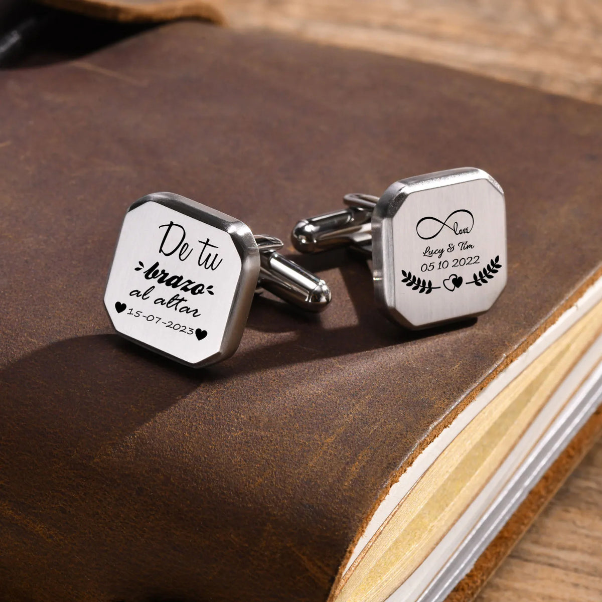 Custom Engraved Square Cufflinks for Men – Personalized Gift Personalized Cufflinks SPOT