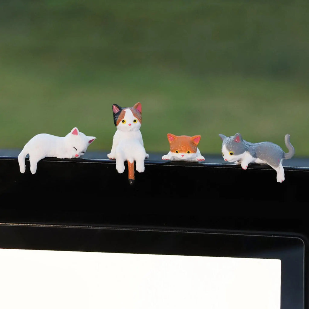12-Piece Mini Sleeping Cat Figurines – Cute Kitten Decor Set Cat Figurine Set SPOT