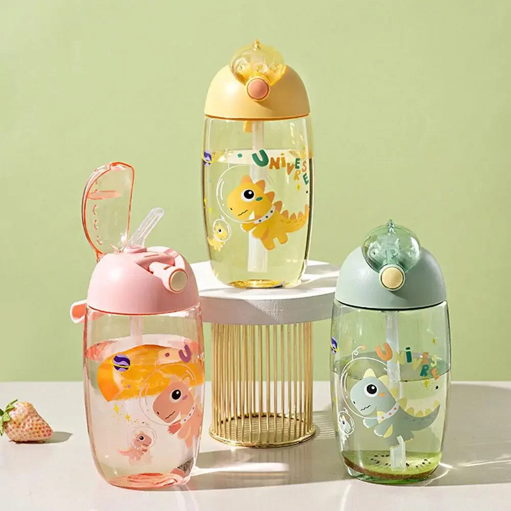 Kids Cartoon Dinosaur Water Bottle 500ml – Straw Sippy Cup Kids Sippy Cup SPOT