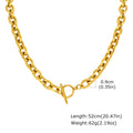 Chunky Toggle Clasp Necklace – Gold Stainless Steel Women Chain Necklace SPOT NC-1939G