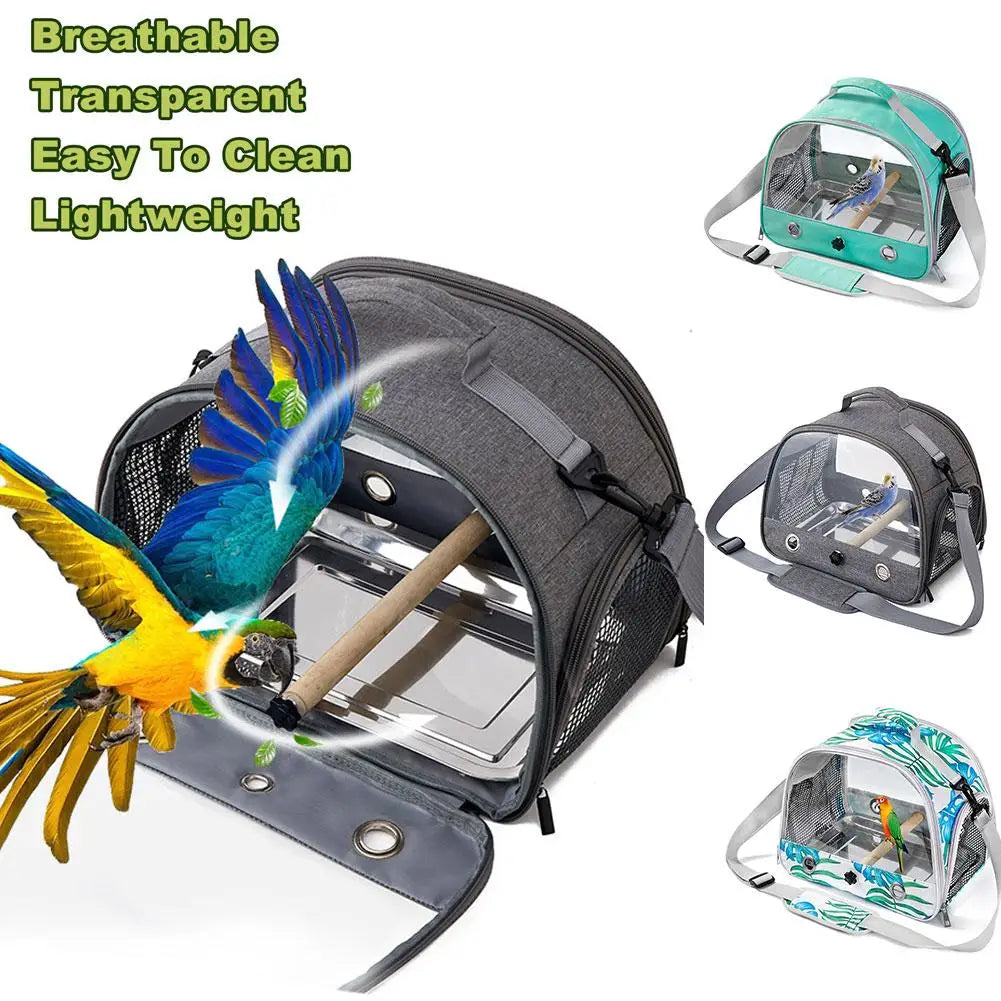 Portable Bird Carrier Backpack with Perch & Mesh Windows Bird Travel Carrier SPOT