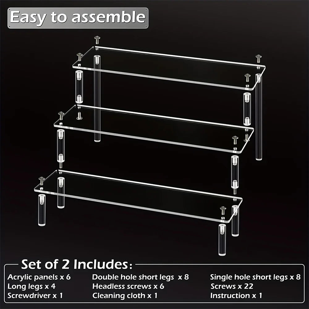 4-Tier Clear Acrylic Display Stand – Ladder Organizer Rack Display Stand Rack SPOT
