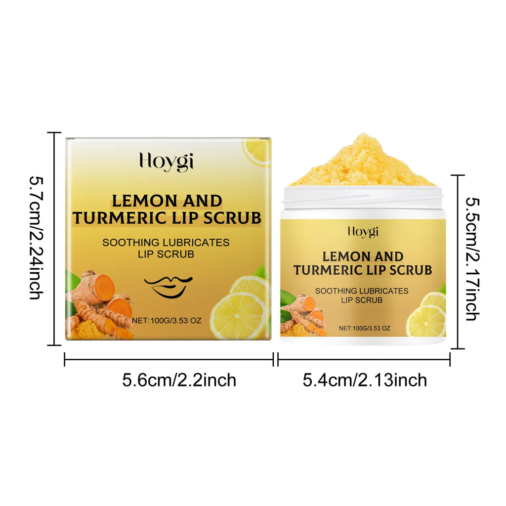 Hoygi Turmeric Lemon Lip Scrub – Exfoliating Moisturizing Balm Lip Scrub Balm SPOT