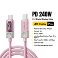 Essager 240W USB-C Cable PD3.1 Fast Charging LED Display USB-C Charging Cable SPOT 240W C To C Pink 2m China Mainland