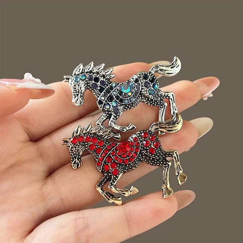 Rhinestone Horse Brooch – Zodiac Animal Lapel Pin for Women Brooch Lapel Pin SPOT