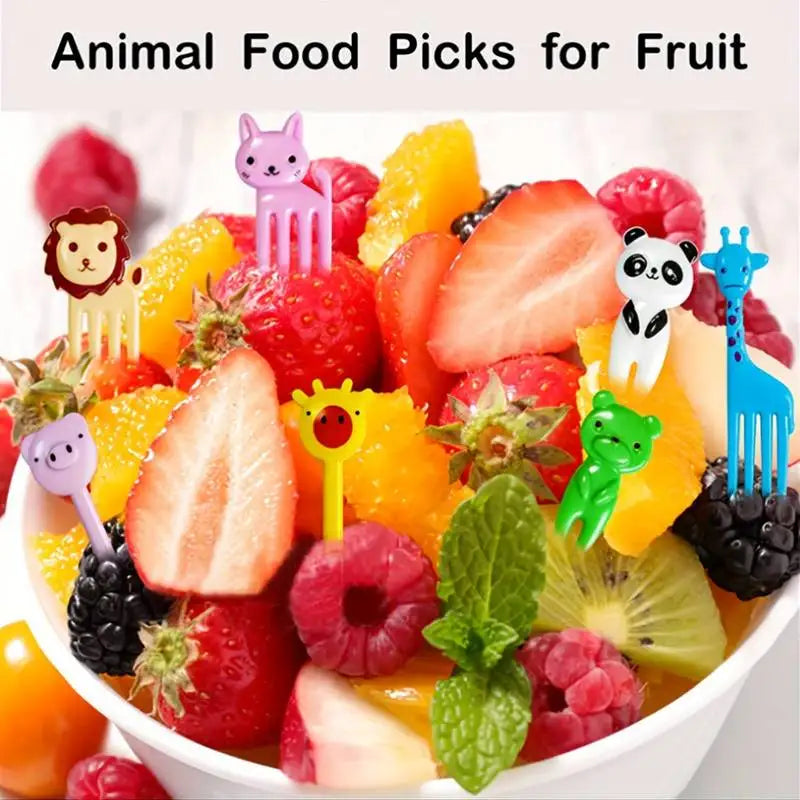 Animal Cartoon Fruit Picks – Kids Bento Party Food Forks 10pc Kids Food Picks SPOT
