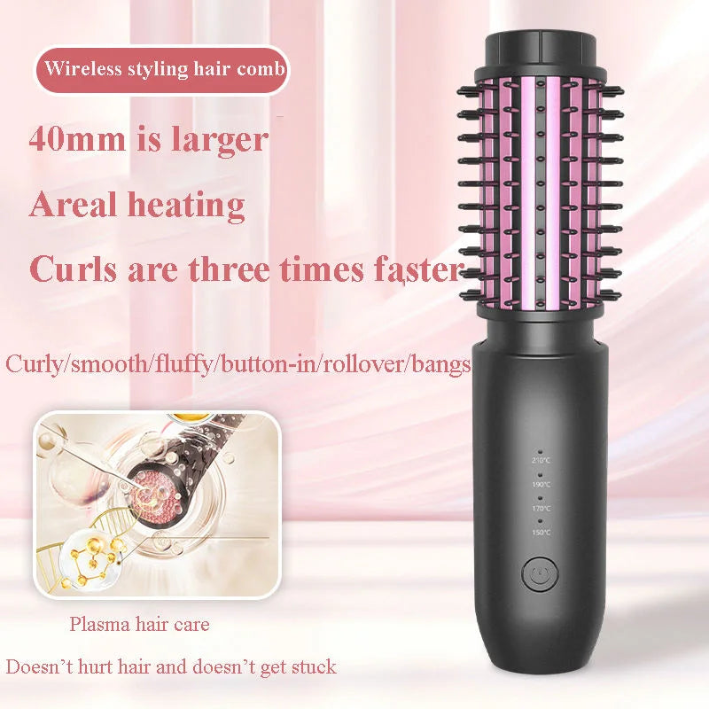 3-in-1 Cordless USB Hot Comb & Hair Straightener Brush Hot Comb Hair Styler SPOT