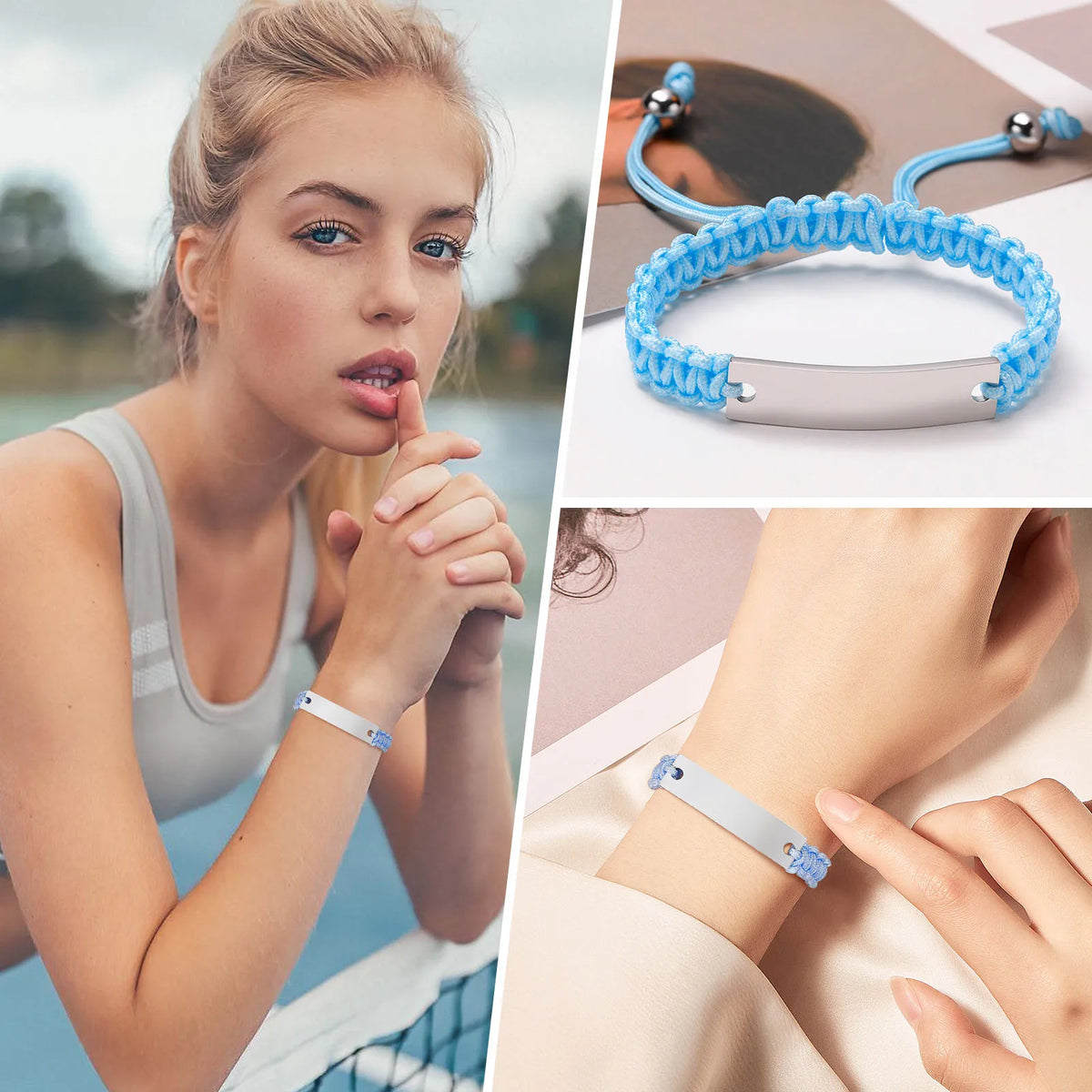 Engraved Personalized Rope Bracelet – Custom Name Wristband Personalized Bracelet SPOT