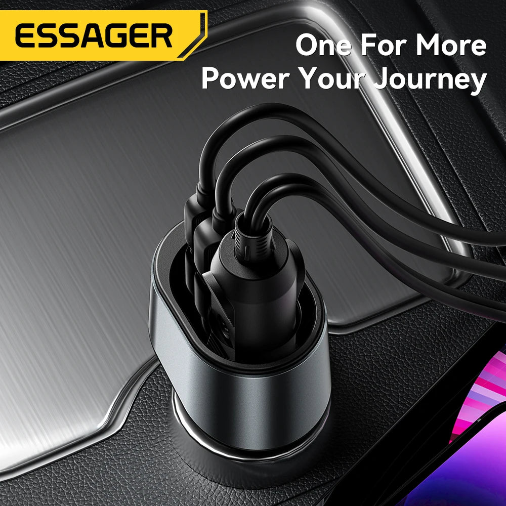 Essager 120W USB-C Car Charger with 85W Cigarette Lighter Port USB-C Car Charger SPOT
