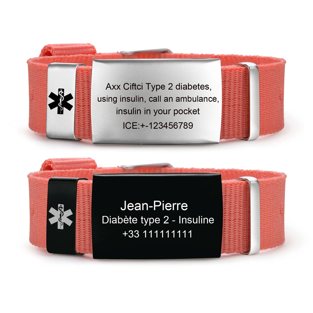 Personalized Engraved ID Bracelet – Adjustable Sport Wristband Engraved ID Bracelet SPOT