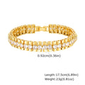 Meaeguet Zirconia Chunky Link Chain Bracelet for Women – Gold Link Chain Bracelet SPOT PBR-220G