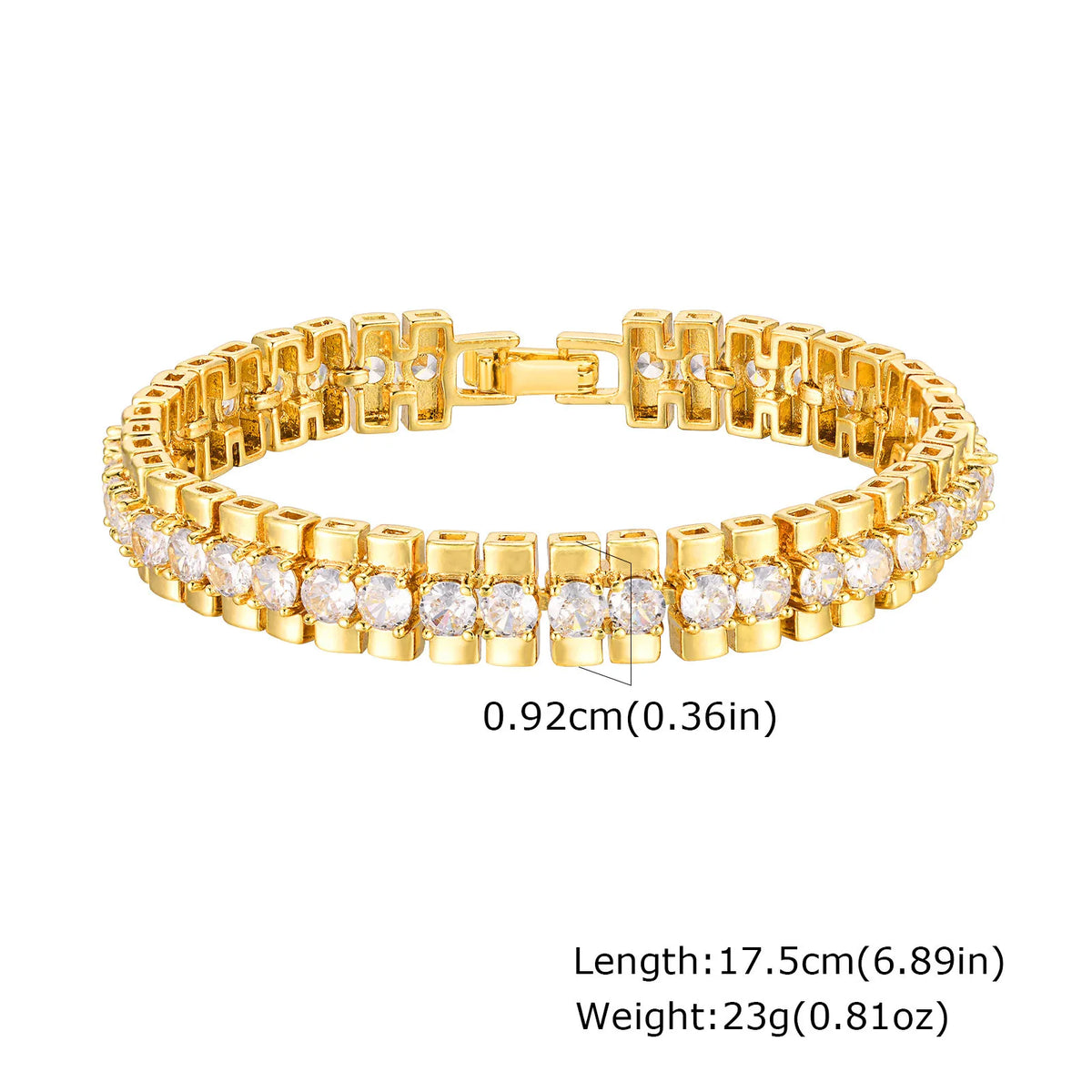 Meaeguet Zirconia Chunky Link Chain Bracelet for Women – Gold Link Chain Bracelet SPOT PBR-220G