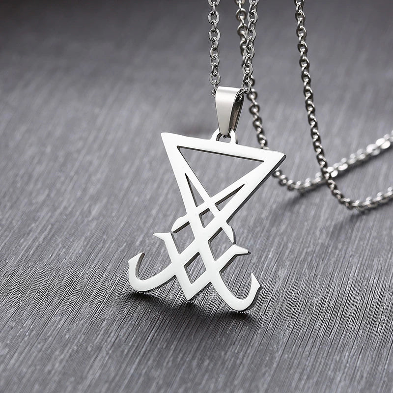 Sigil of Lucifer Stainless Steel Pendant Necklace for Men Pendant Necklace SPOT