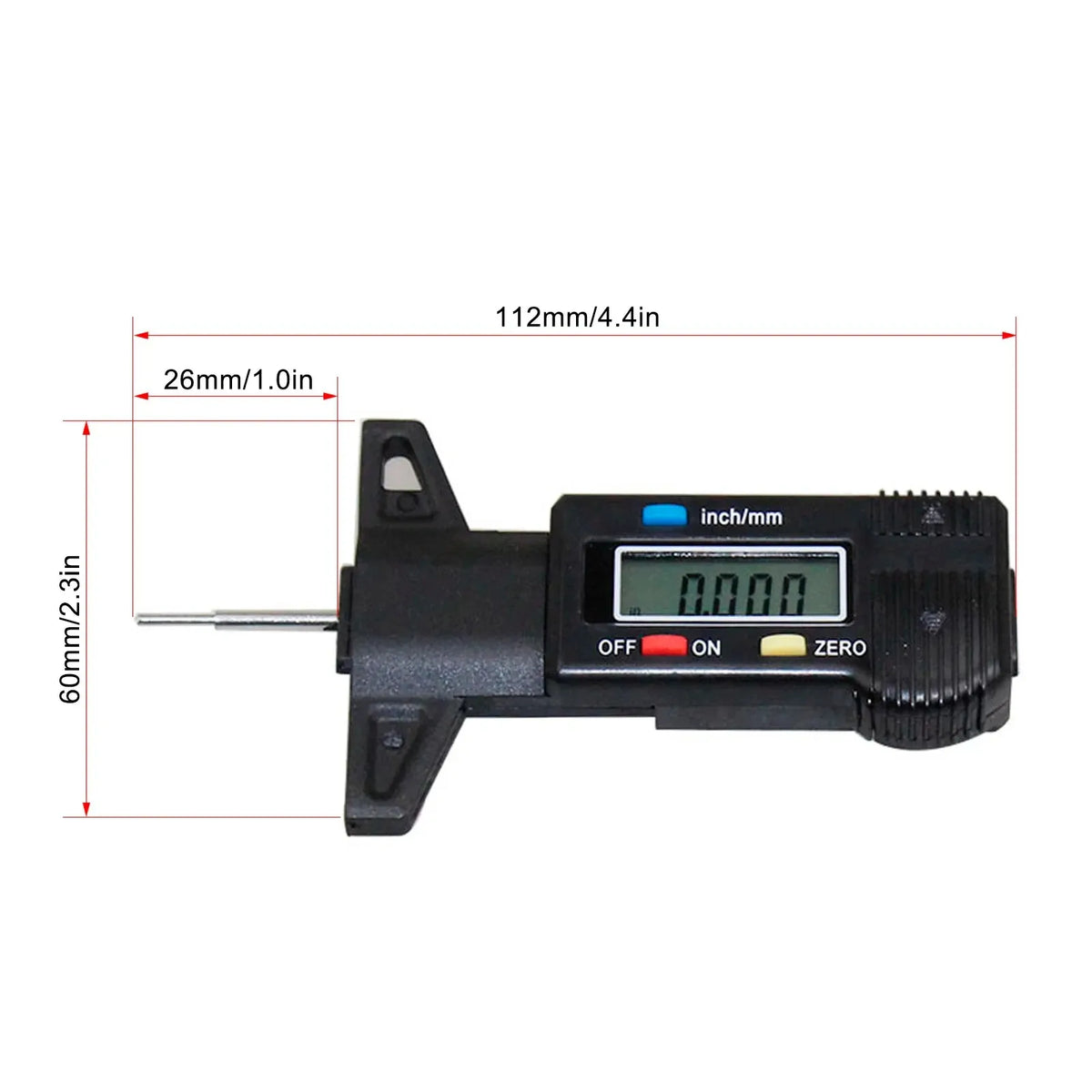 LCD Digital Tire Tread Depth Gauge 0–25mm Precision Caliper Tire Depth Gauge SPOT